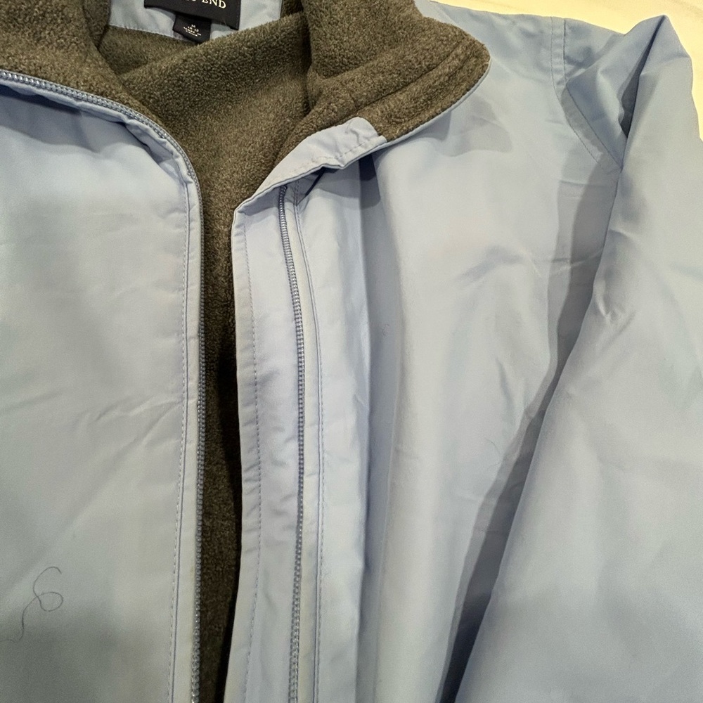 Lands’ End Fleece Lined Jacket Blue Women’s Medium Zip Front Coat - Picture 5 of 10